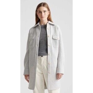 Aritzia Wilfred Free Ganna Merino Wool shirt jacket shacket Gray Coat Small S